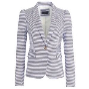 J. Crew Puff Sleeve Seersucker Blazer